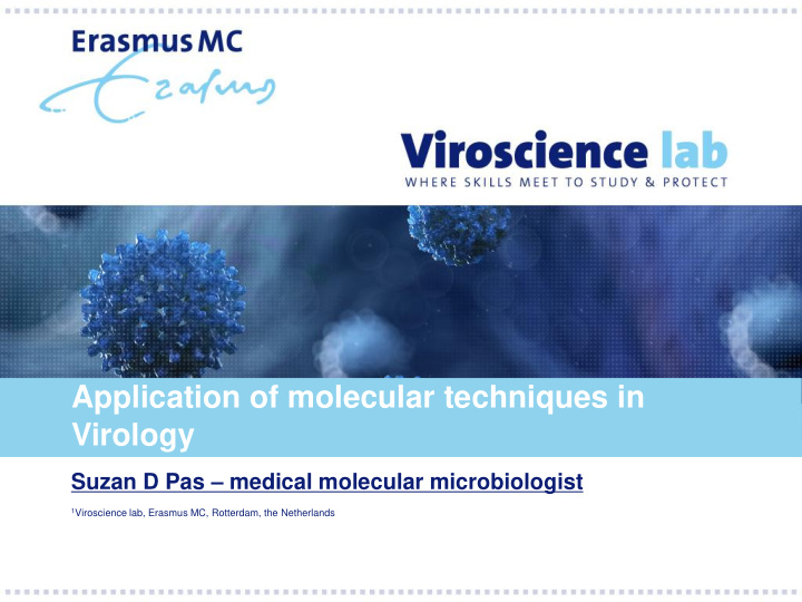 application of molecular techniques in virology