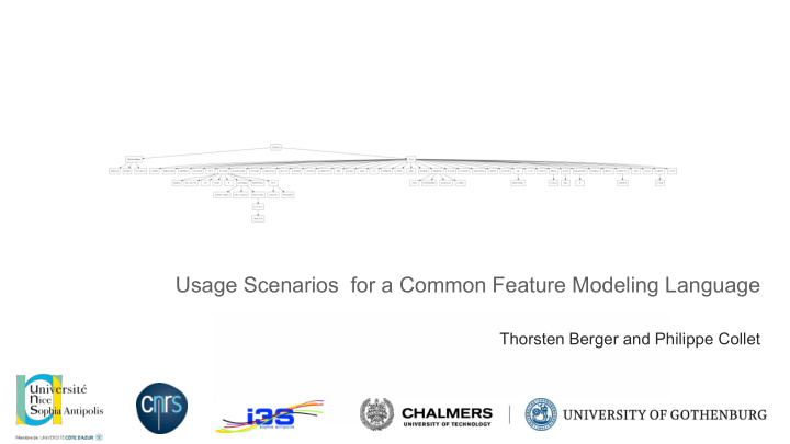 usage scenarios for a common feature modeling language