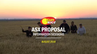 ASX PROPOSAL  INFORMATION SESSIONS  AUGUST 2018  WELCOME  CHAIRMAN  LAURIE ARTHUR  2  DIRECTORS