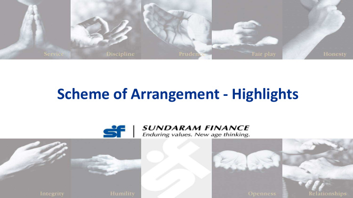 scheme of arrangement highlights glossary