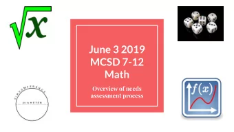 June 3 2019  MCSD 7-12  Math  Overview of needs  assessment process  Math study team convened Feb.