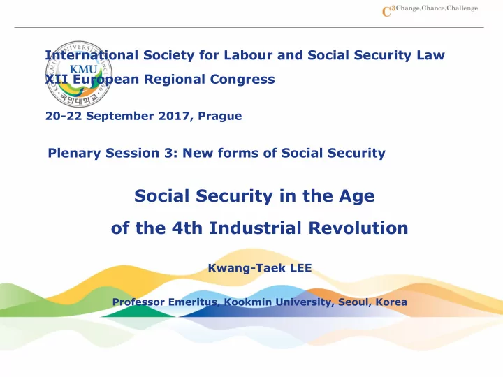 social security in the age of the 4th industrial
