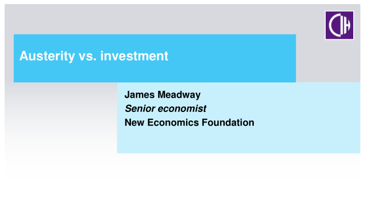 austerity vs investment