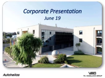 Corporate Presentation  June 19  Table  le of Contents  1.  1.  Per  erfor  ormance Highl  Highlig