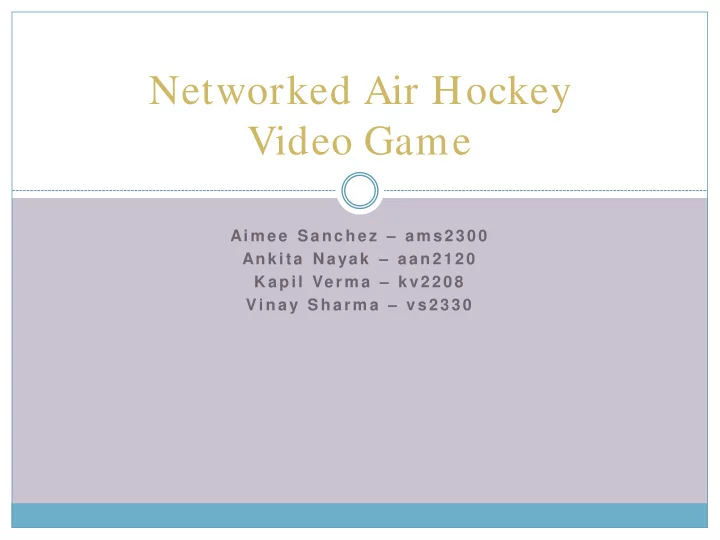 networked air hockey video game