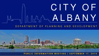 C I T Y  O F  A L B A N Y  D E P A R T M E N T  O F  P L A N N I N G  A N D  D E V E L O P M E N T