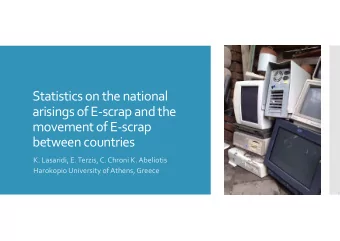 Statistics on the national arisings of E  scrap and the movement of E  scrap between