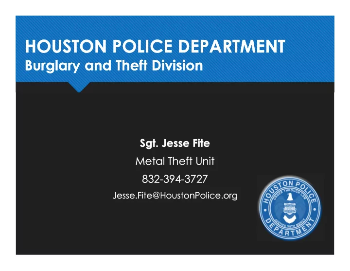 houston police department houston police department