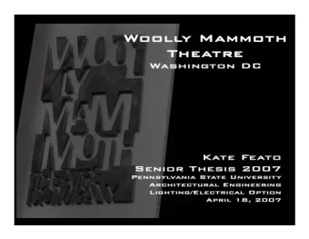 Wo o l l y Mammo t h Th eat r e  Lighting Depth  Canopy  Lobby  Theatre  Office  Electrical Depth