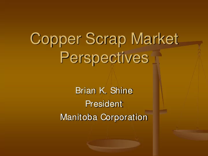copper scrap market perspectives