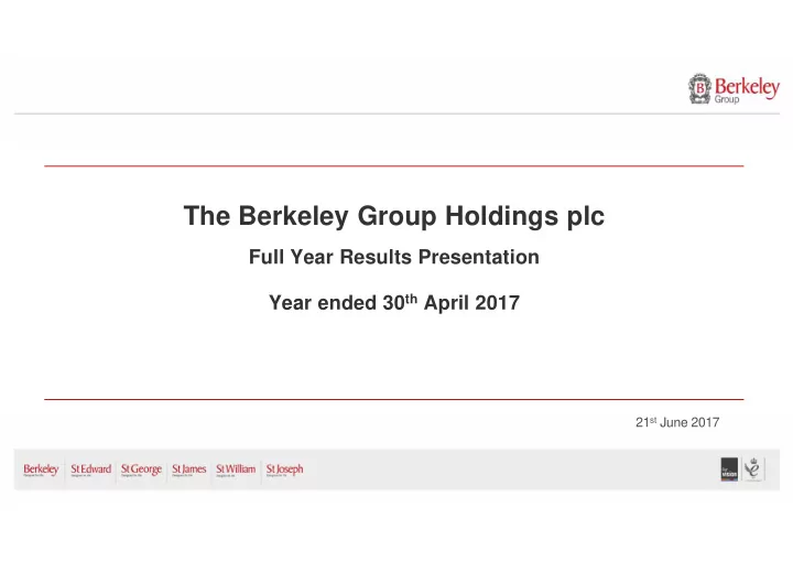 the berkeley group holdings plc
