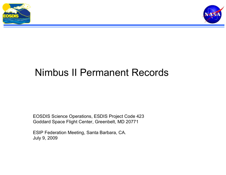 nimbus ii permanent records