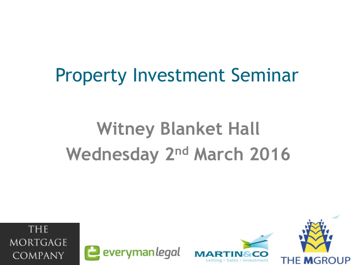 property investment seminar