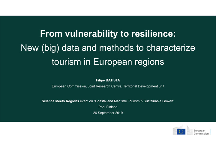 from vulnerability to resilience new big data and methods