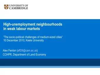 High-unemployment neighbourhoods  in weak labour markets  The socio-political challenges of