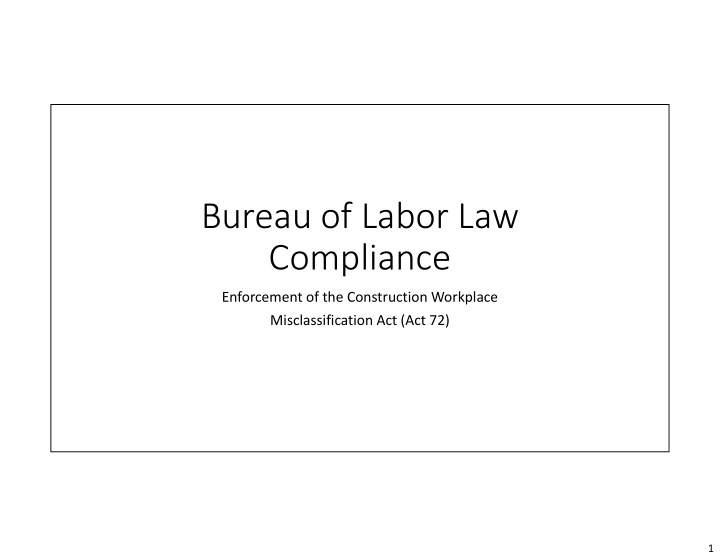 bureau of labor law compliance