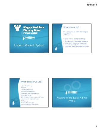 Labour Market Update  targeting workforce opportunities  What data do we use?  Labour Force