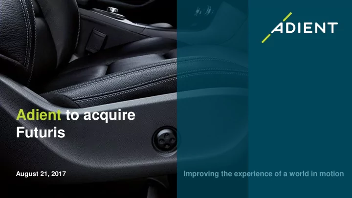 adient to acquire