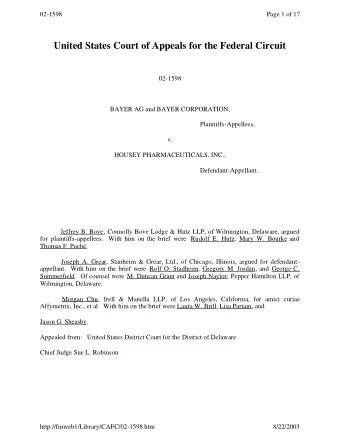 BAYER AG and BAYER CORPORATION,  Plaintiffs-Appellees,  v.  HOUSEY PHARMACEUTICALS, INC.,