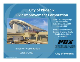 City of Phoenix  Civic Improvement Corporation  Rental Car Facility Charge  Revenue Bonds,  Series