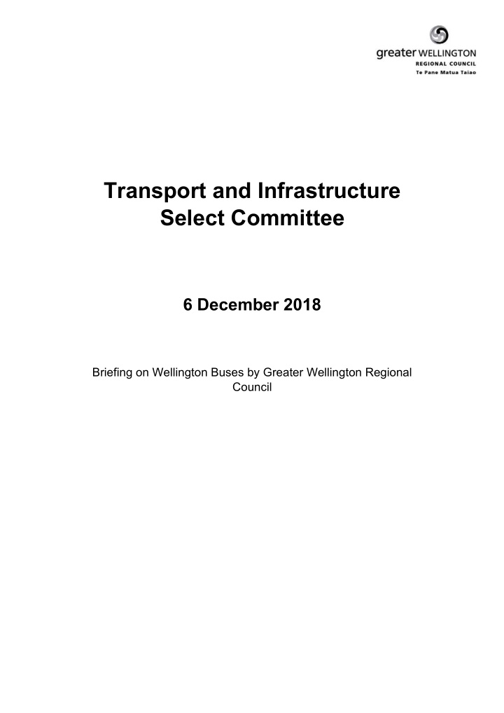 transport and infrastructure select committee