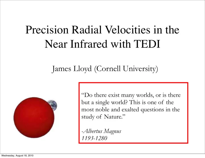 precision radial velocities in the near infrared with tedi