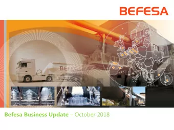 BEFESA Befesa Business Update  October 2018  BEFESA  Disclaimer  This presentation contains
