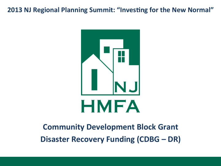 community development block grant disaster recovery