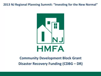 Community  Development  Block  Grant    Disaster  Recovery  Funding  (CDBG
