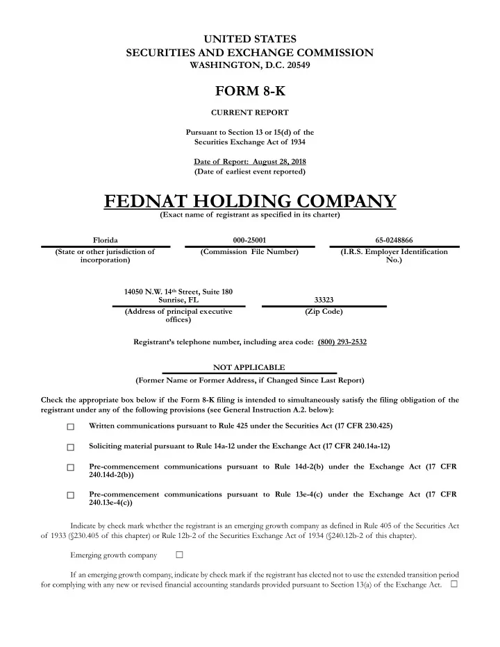 fednat holding company