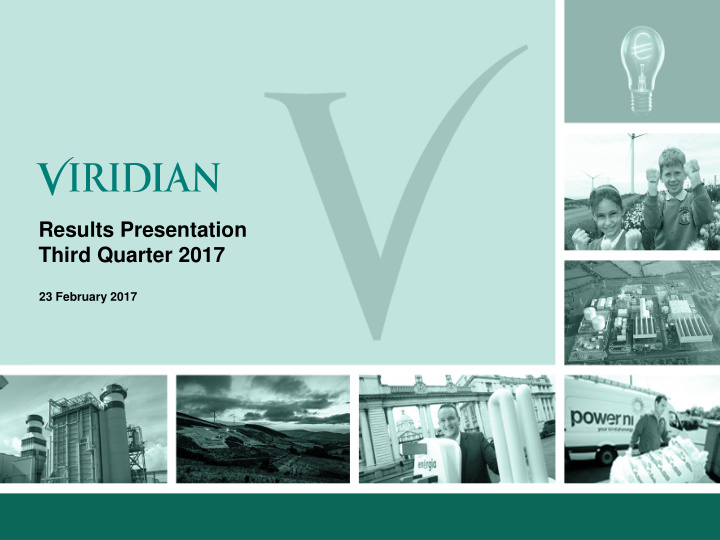 results presentation third quarter 2017