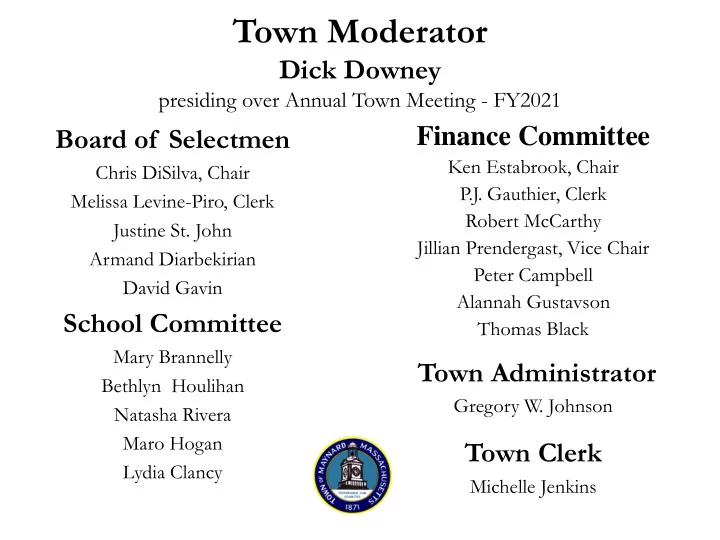 town moderator