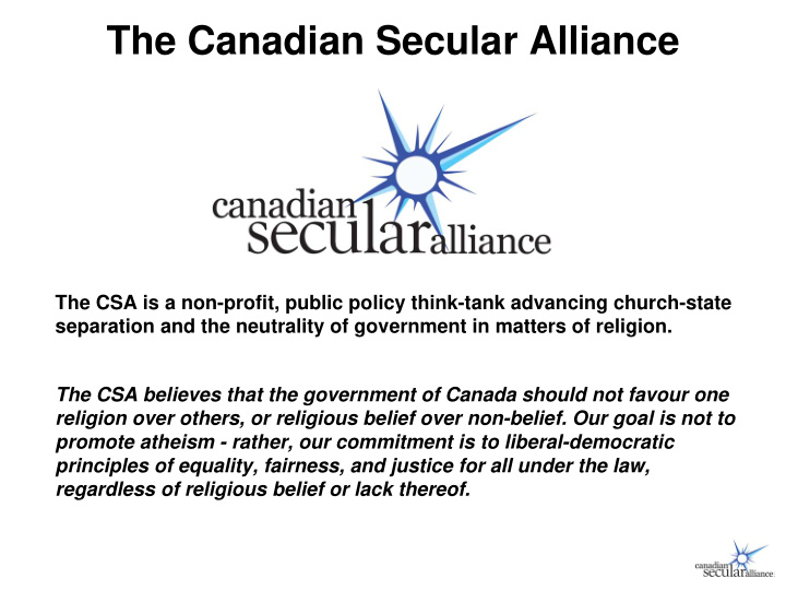 the canadian secular alliance