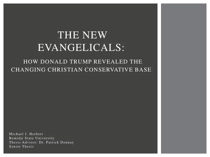 the new evangelicals