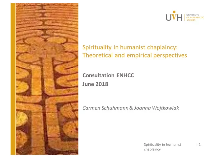spirituality in humanist chaplaincy theoretical and