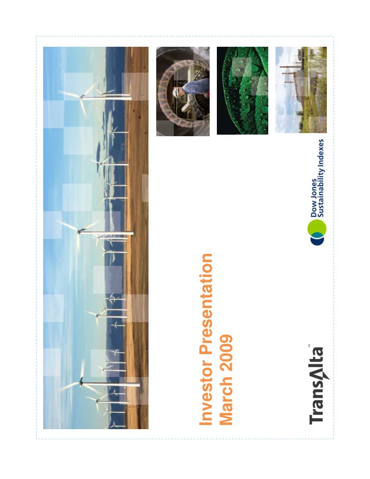 investor presentation march 2009 forward looking