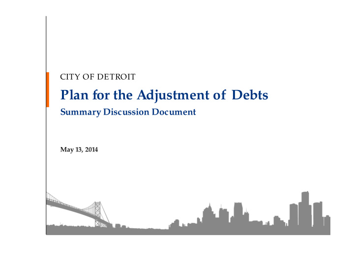 plan for the adjustment of debts