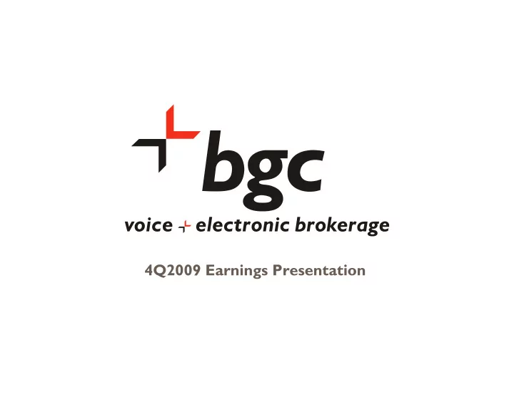 4q2009 earnings presentation discussion of forward
