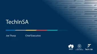 TechInSA  Joe Thorp  Chief Executive  Innovation &amp; Tech Companies  2  Innovation activity
