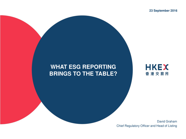 what esg reporting brings to the table