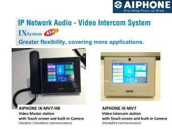 AIPHONE IX-MV7-HB  AIPHONE IX-MV7  Video Master station  Video Intercom station  with Touch screen