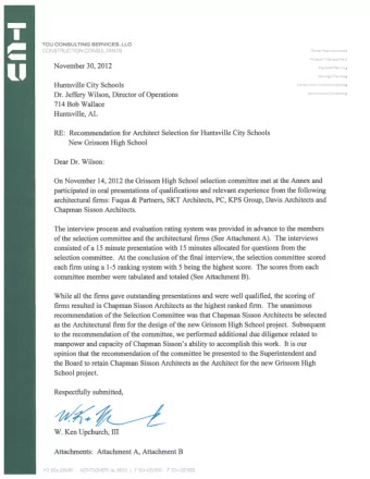 New Grissom High School  Selection Process  Request for Qualifications  Identify Selection  15