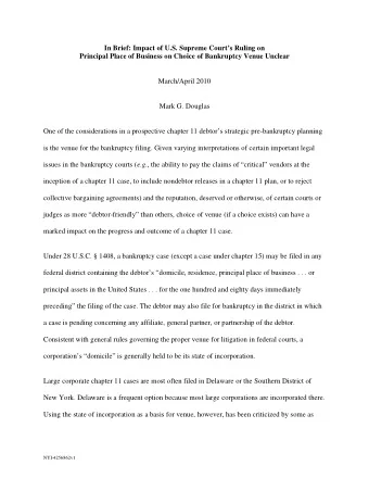 In Brief: Impact of U.S. Supreme Courts Ruling on Principal Place of Business on Choice of