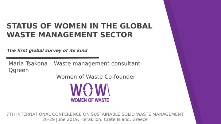 status of women in the global waste management sector