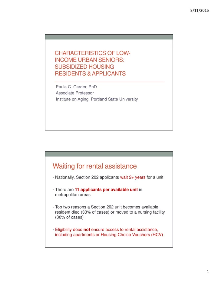 waiting for rental assistance