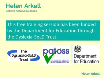This free training session has been funded  by the Department for Education through  the