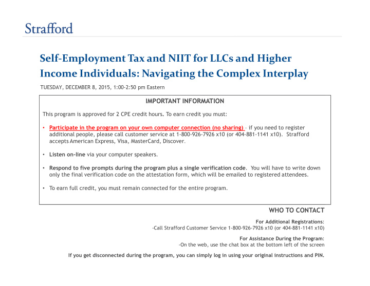 self employment tax and niit for llcs and higher income