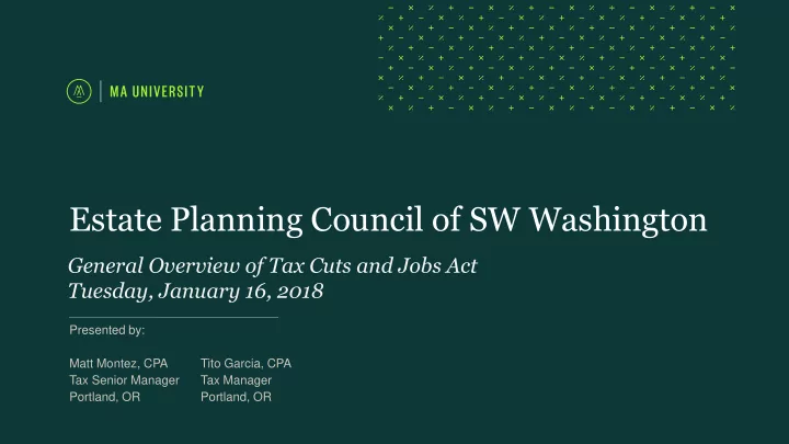 estate planning council of sw washington