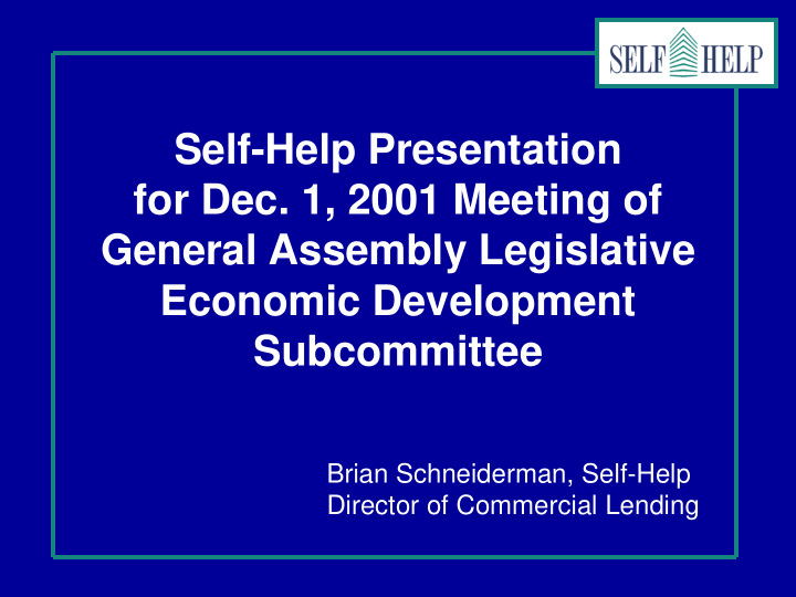 self help presentation