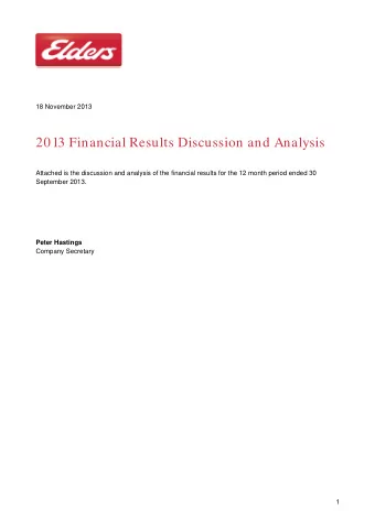 18 November 2013  Abbreviations &amp; Definitions  2013 Financial Results  2012 and FY12:  12